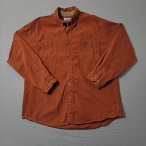 Carhartt Work Shirt Dark Orange Long-Sleeve Men's XL Button Down Farming